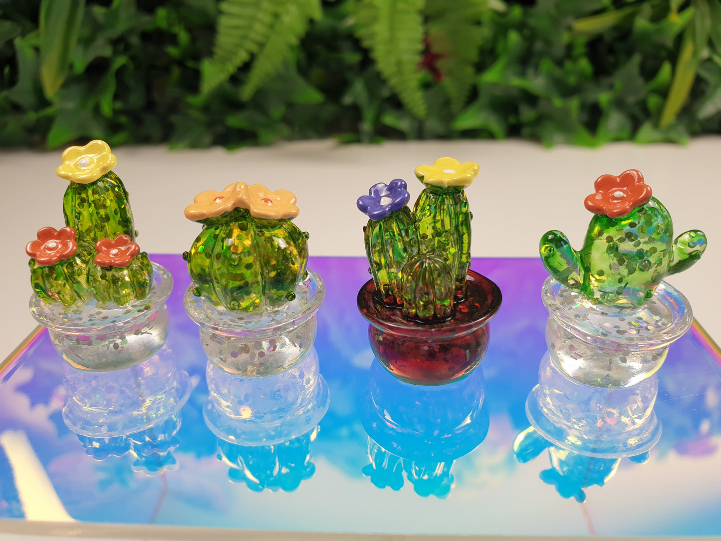 Green Clear Slime with Cactus Handmade in Australia