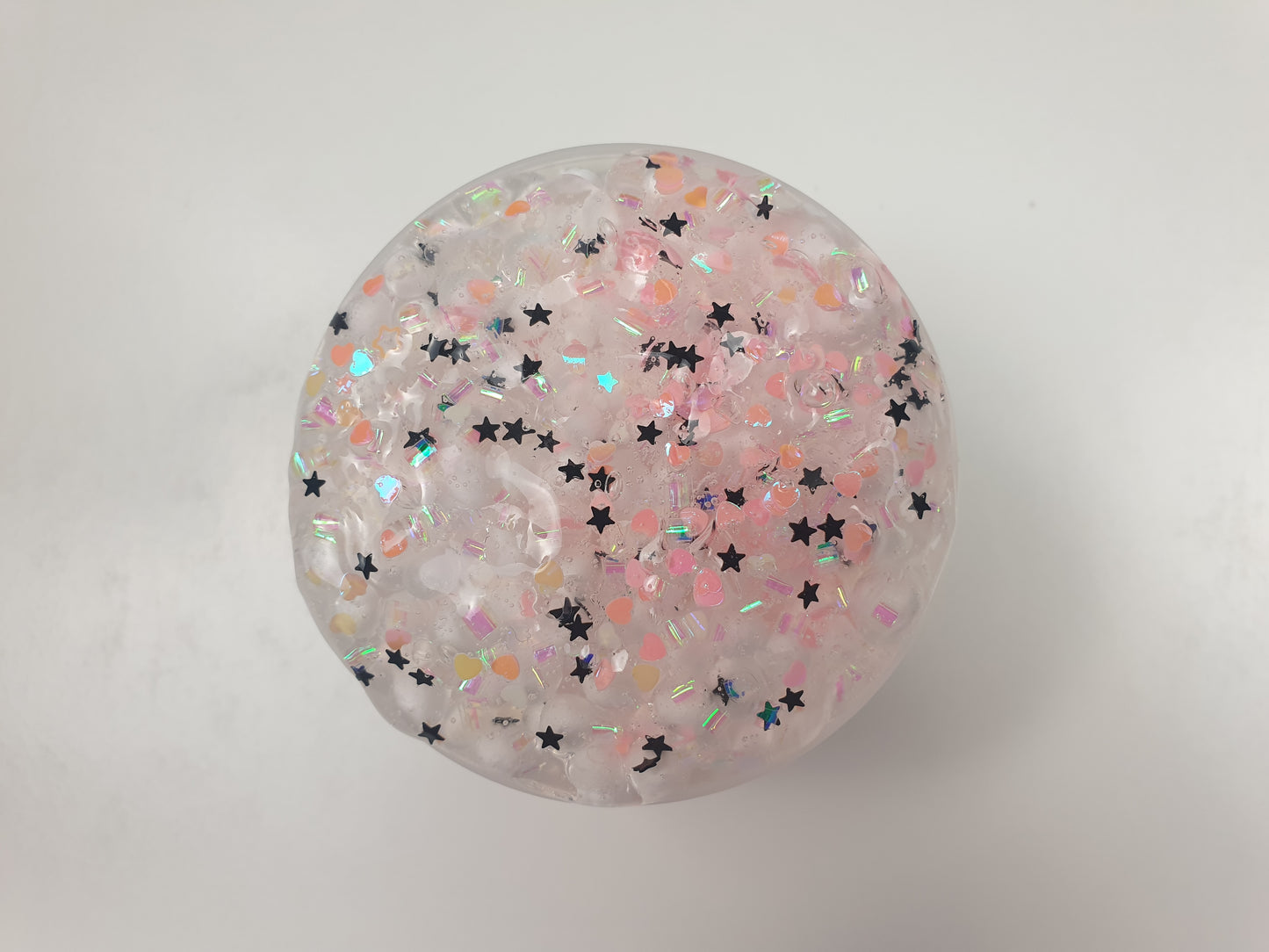 Clear Floam Slime with Glitter mix Clear Topper and Pink Fairy Charm Handmade in Australia