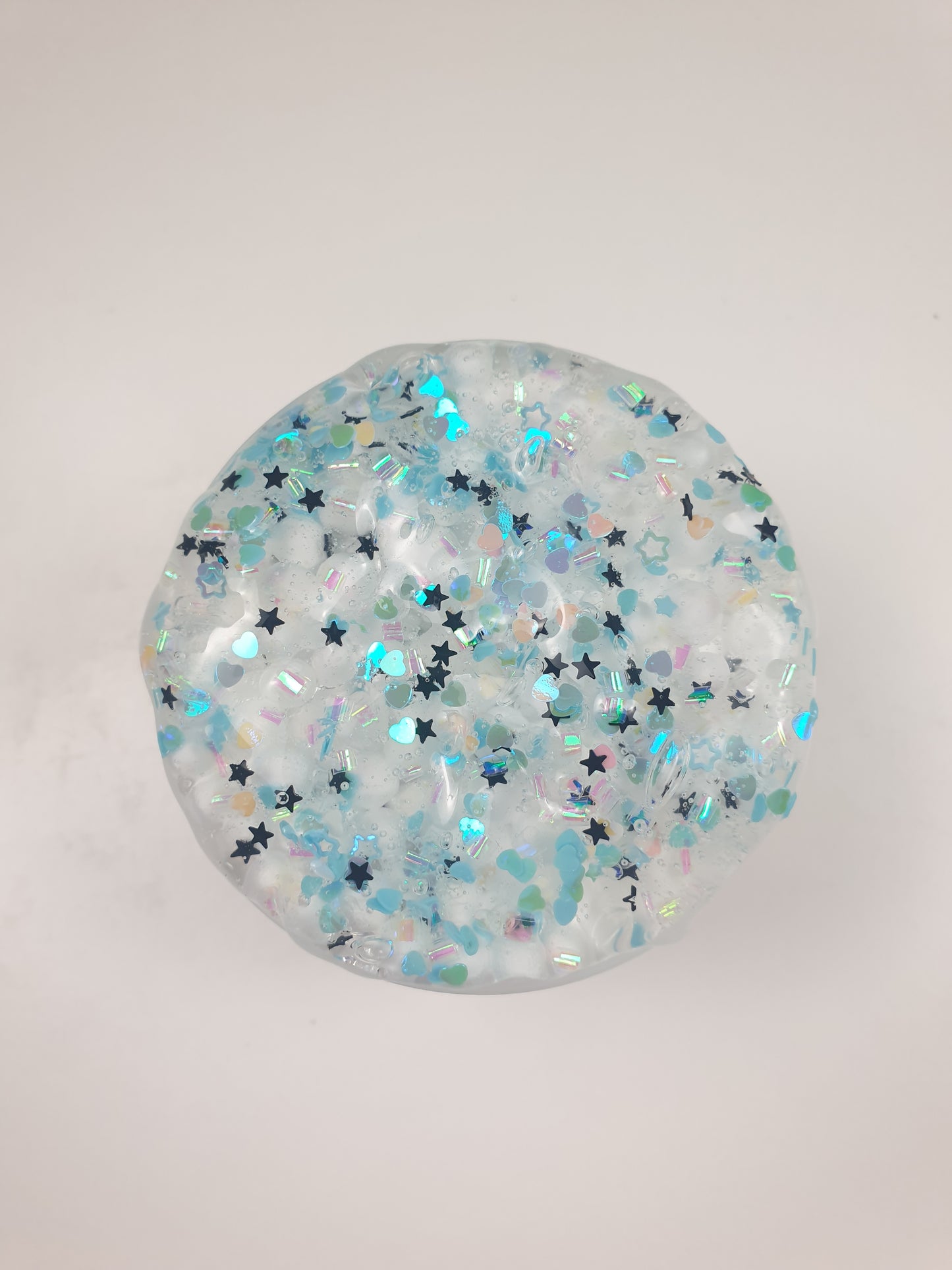Clear Floam Slime with Glitter mix Clear Topper and Blue Fairy Charm Handmade in Australia