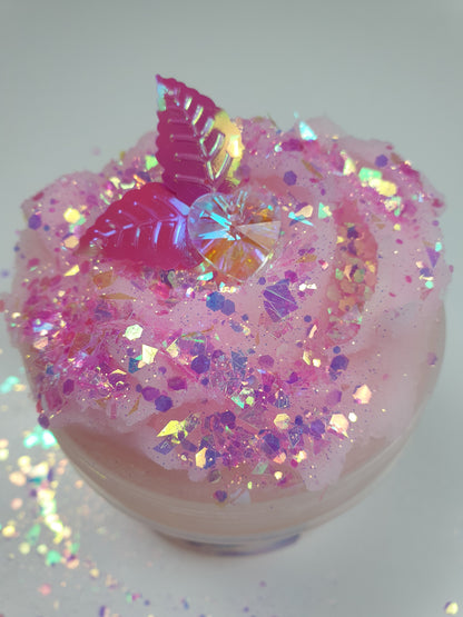 Pink Icee Slime with Sparkles Glitter and Hear Charm Handmade in Australia