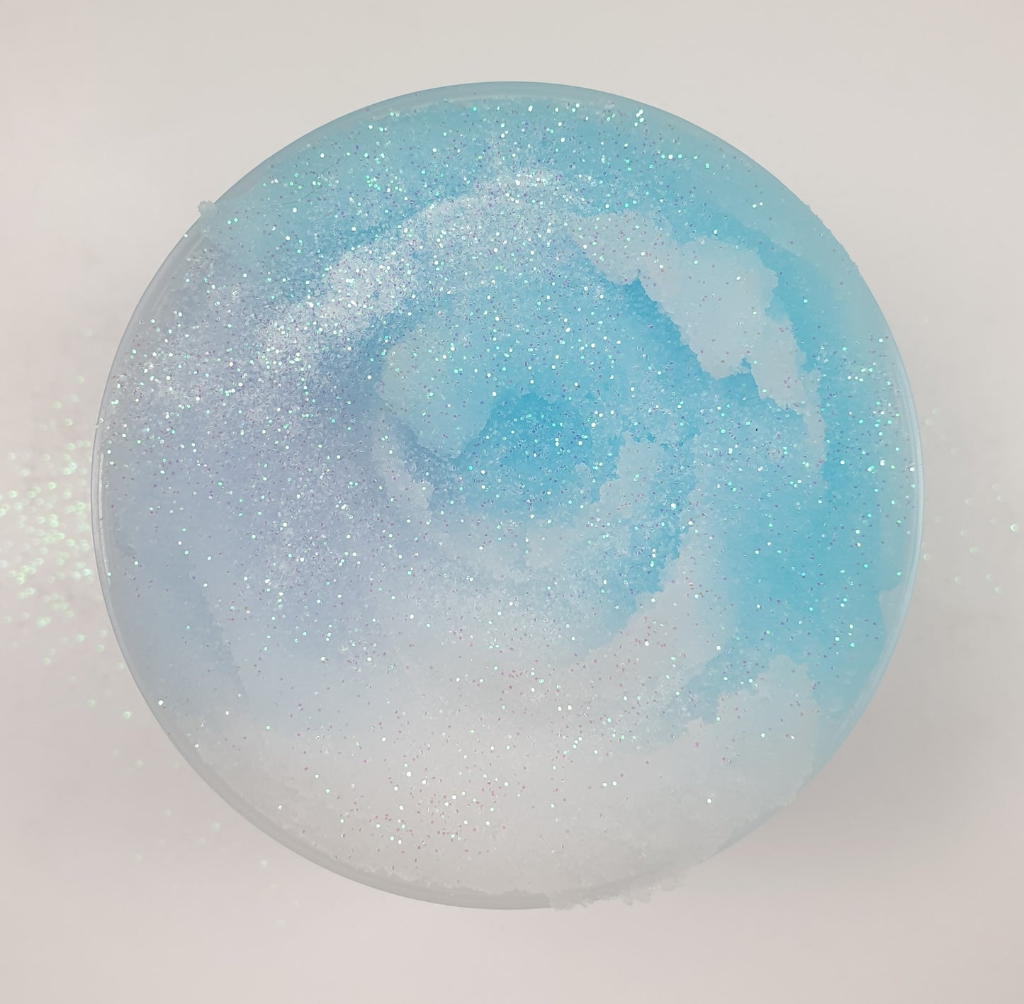Blue Icee Slime with Snowflakes Stars and Snow Handmade in Australia