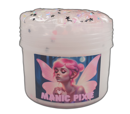 Clear Floam Slime with Glitter mix Clear Topper and Pink Fairy Charm Handmade in Australia 