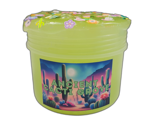 Green Clear Slime with Cactus Handmade in Australia